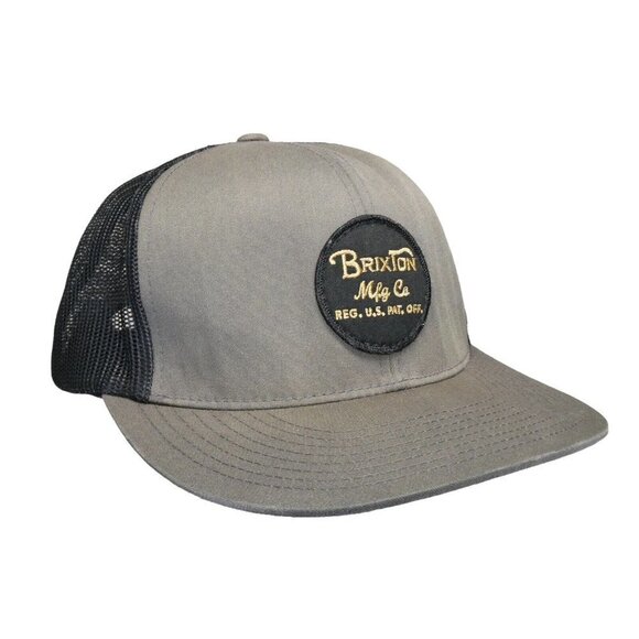 Brixton Logo Black Gray Trucker Hat Baseball Cap‎ Snapback mesh - Picture 1 of 9